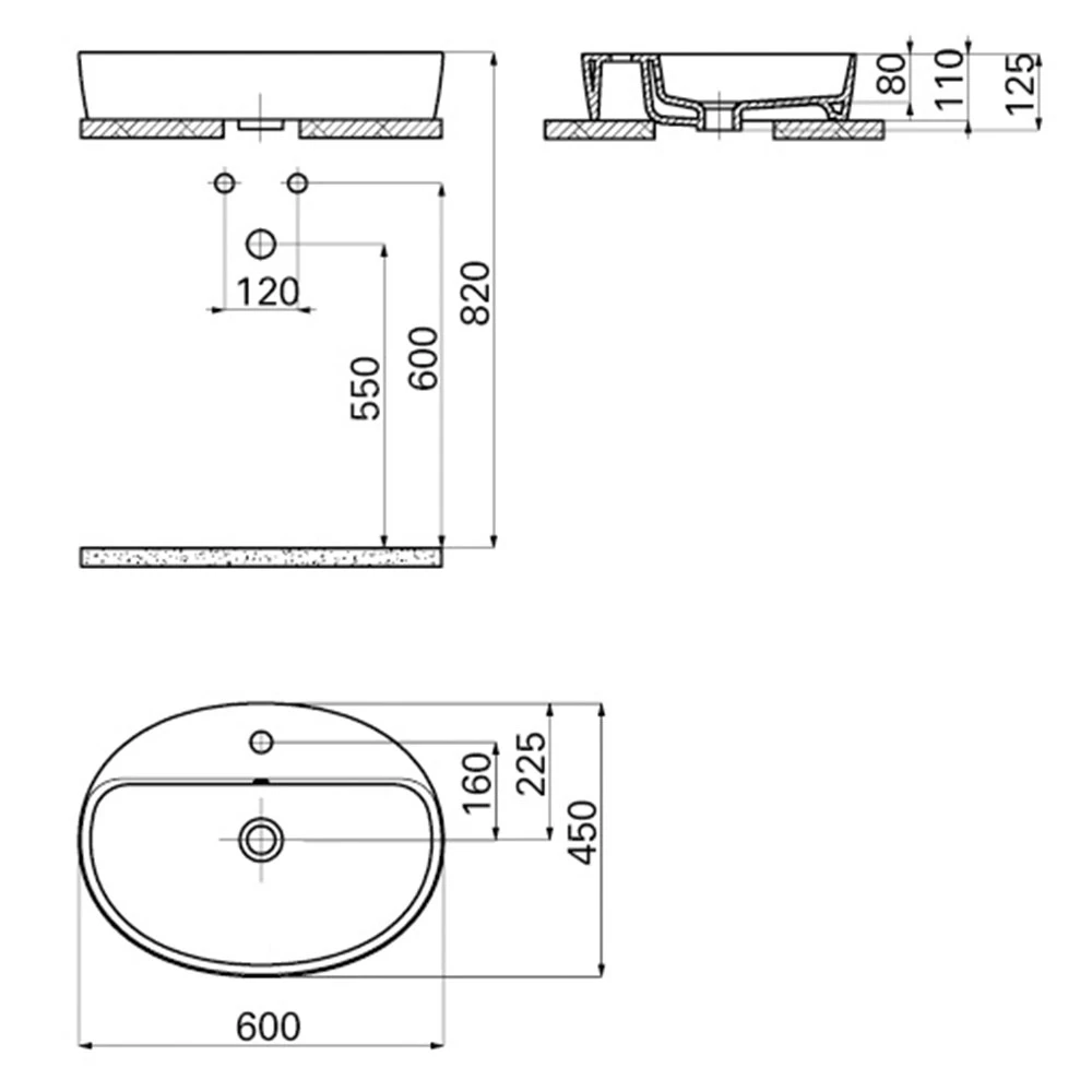 Creavit Loop 60 Cm Oval Çanak Lavabo - LP161-00CB00E-0000 3