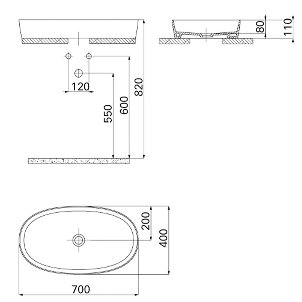 Creavit Loop 70 Cm Oval Çanak Lavabo 3
