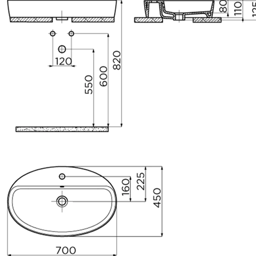 Creavit Loop 70x45 Cm Oval Çanak Lavabo 2