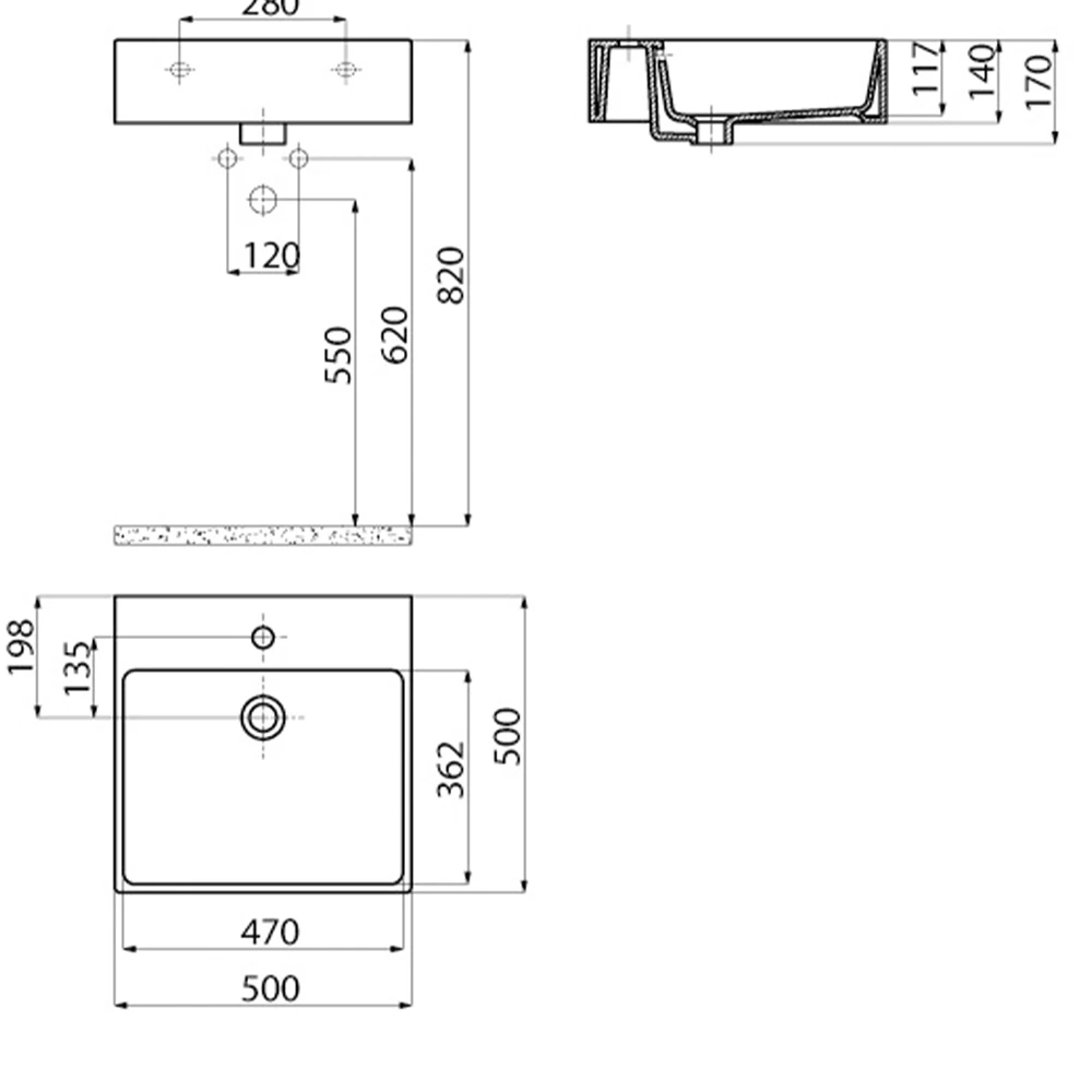 Creavit Next 50 Cm Kare Tezgahüstü Lavabo 3