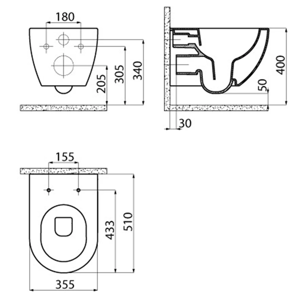 Creavit Rim-Off Termal Musluk Entegreli Asma Klozet - FE322-34CB00E-0002 2