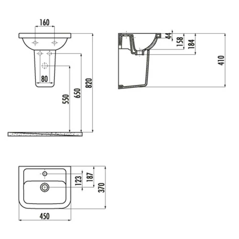 Creavit Saily 100 Cm Etajerli Lavabo 3