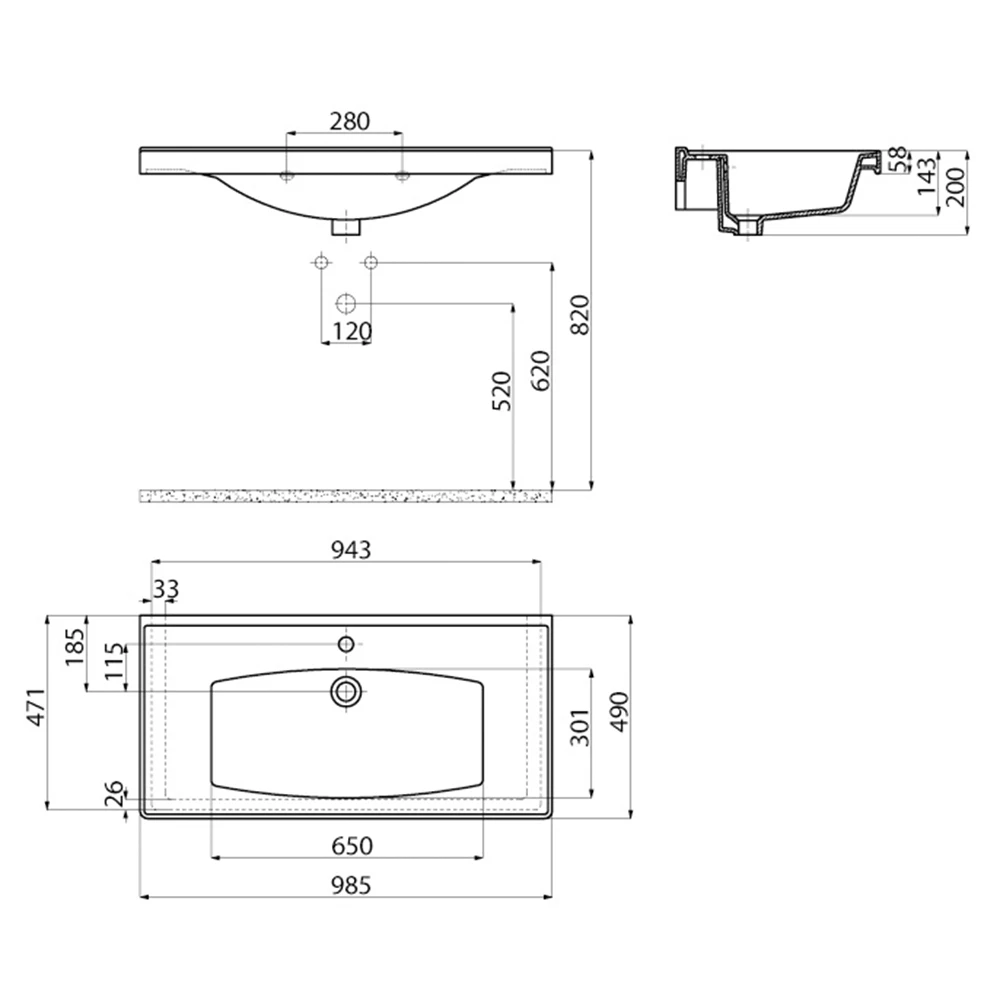 Creavit Sera 100 Cm Etajerli Lavabo 3