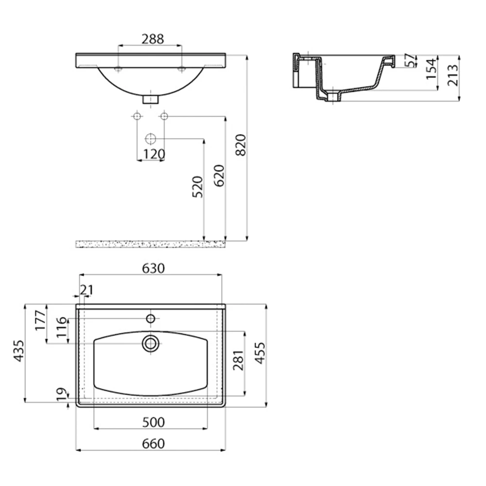 Creavit Sera 65 Cm Etajerli Lavabo 3