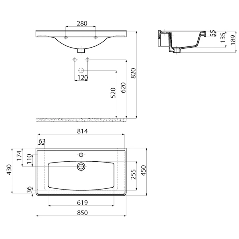 Creavit Sera 85 Cm Etajerli Lavabo 3