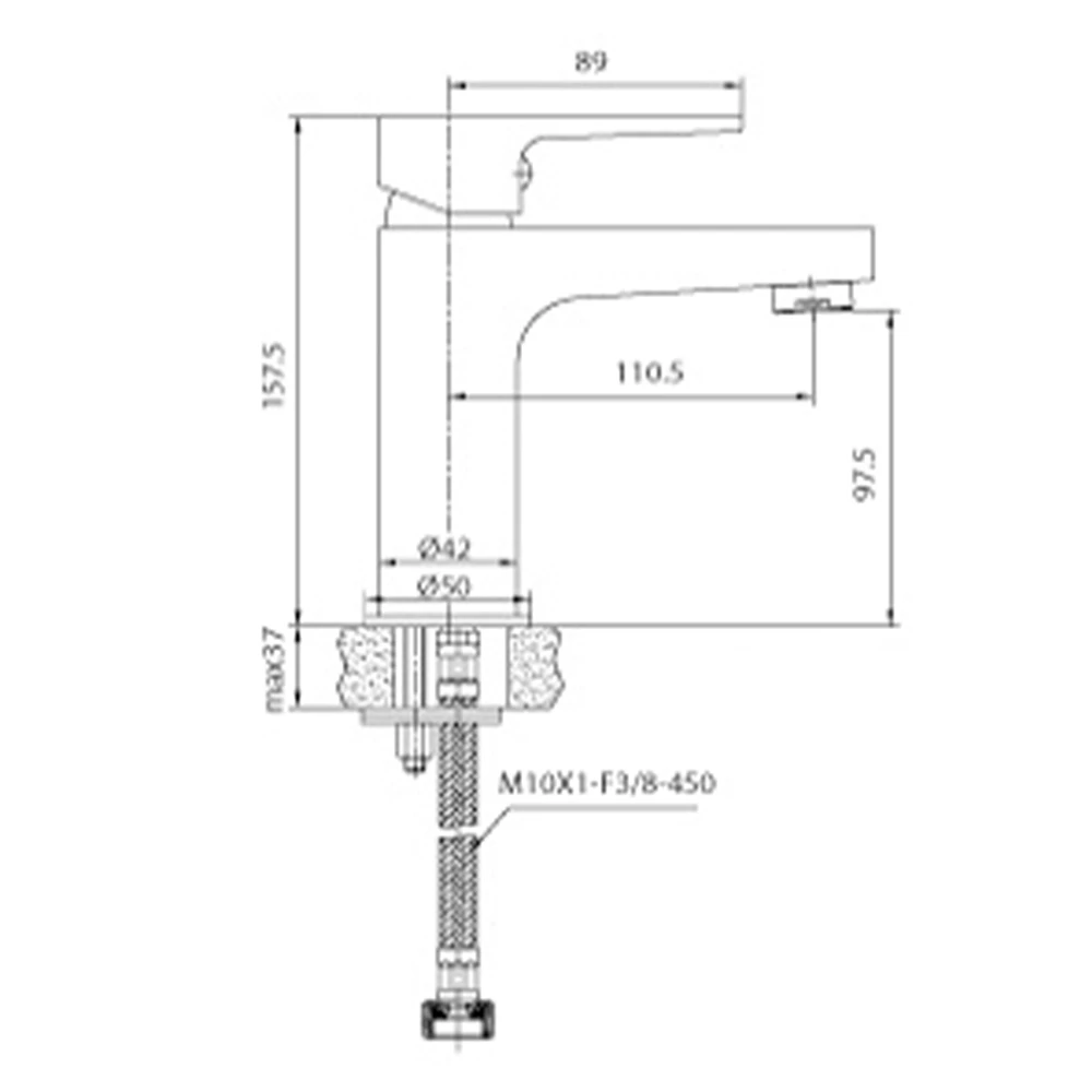 Creavit Sharp Lavabo Bataryası BT.SR1500 2
