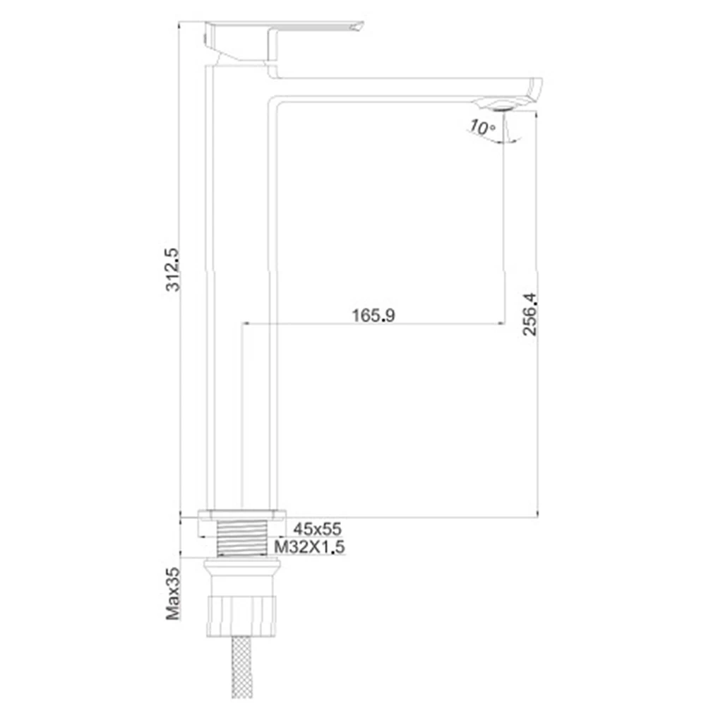 Creavit Slope XL Yüksek Lavabo Bataryası - BT.SP6500 2