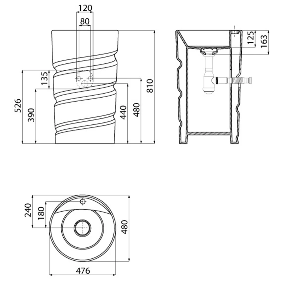 Creavit Spiral Monoblok Lavabo 2