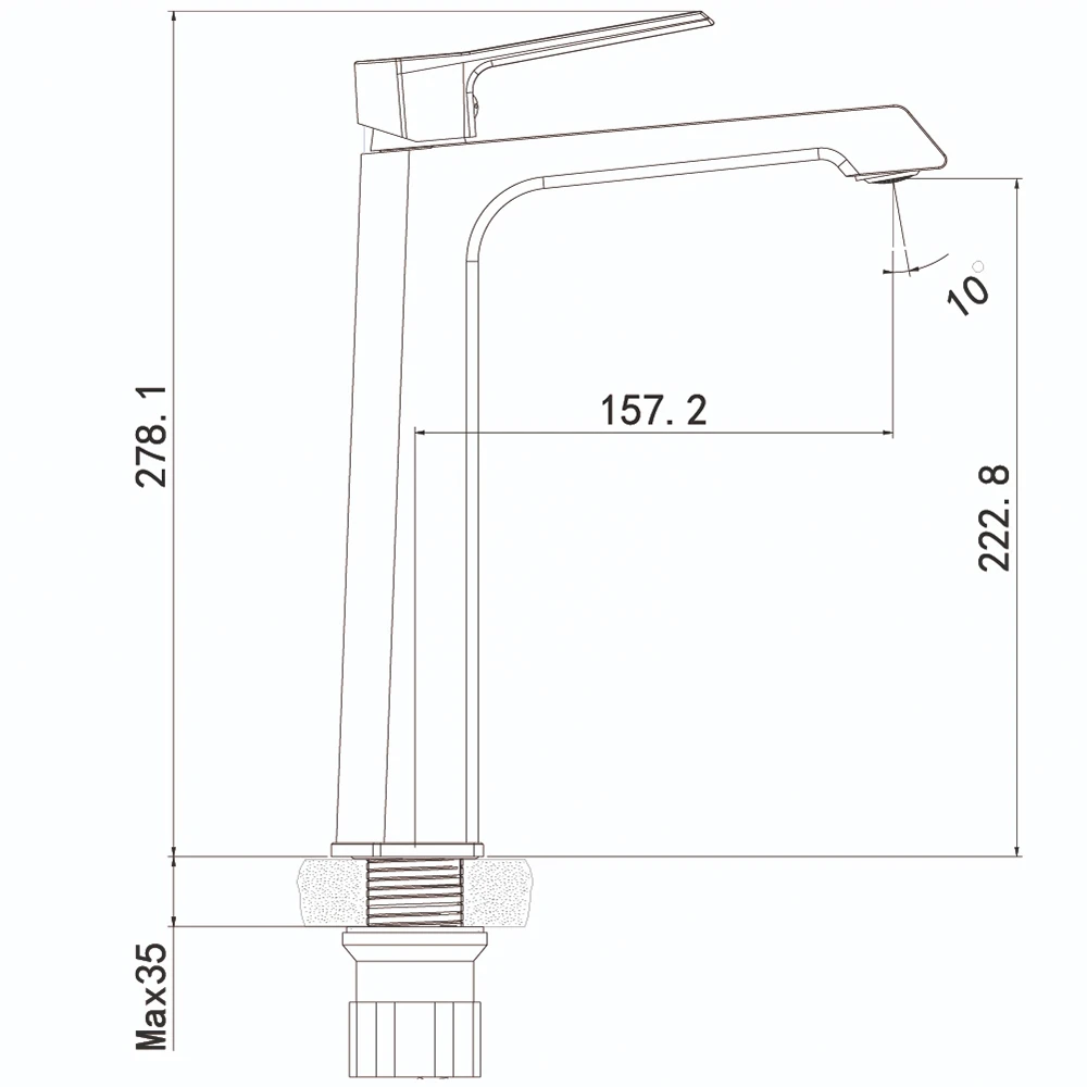Creavit Stark Gri Yüksek Lavabo Bataryası - BT.SK6500GR 2