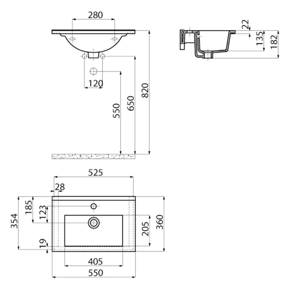 Creavit Su 55 Cm Etajerli Lavabo 3