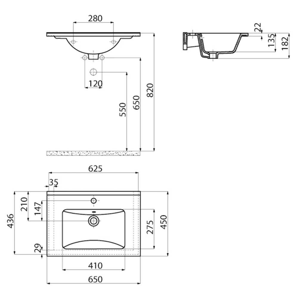 Creavit Su 65 Cm Etajerli Lavabo 3