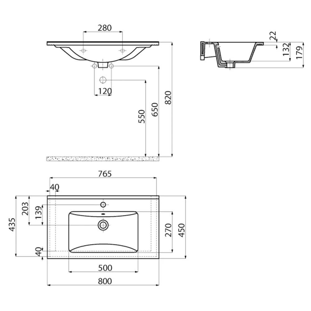 Creavit Su 80 Cm Etajerli Lavabo 3