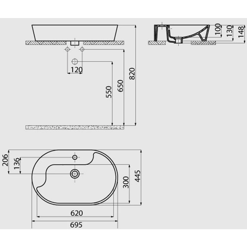 Creavit Topic 70 Cm Altın Çanak Lavabo - TP172-00CB00E-AK00 2