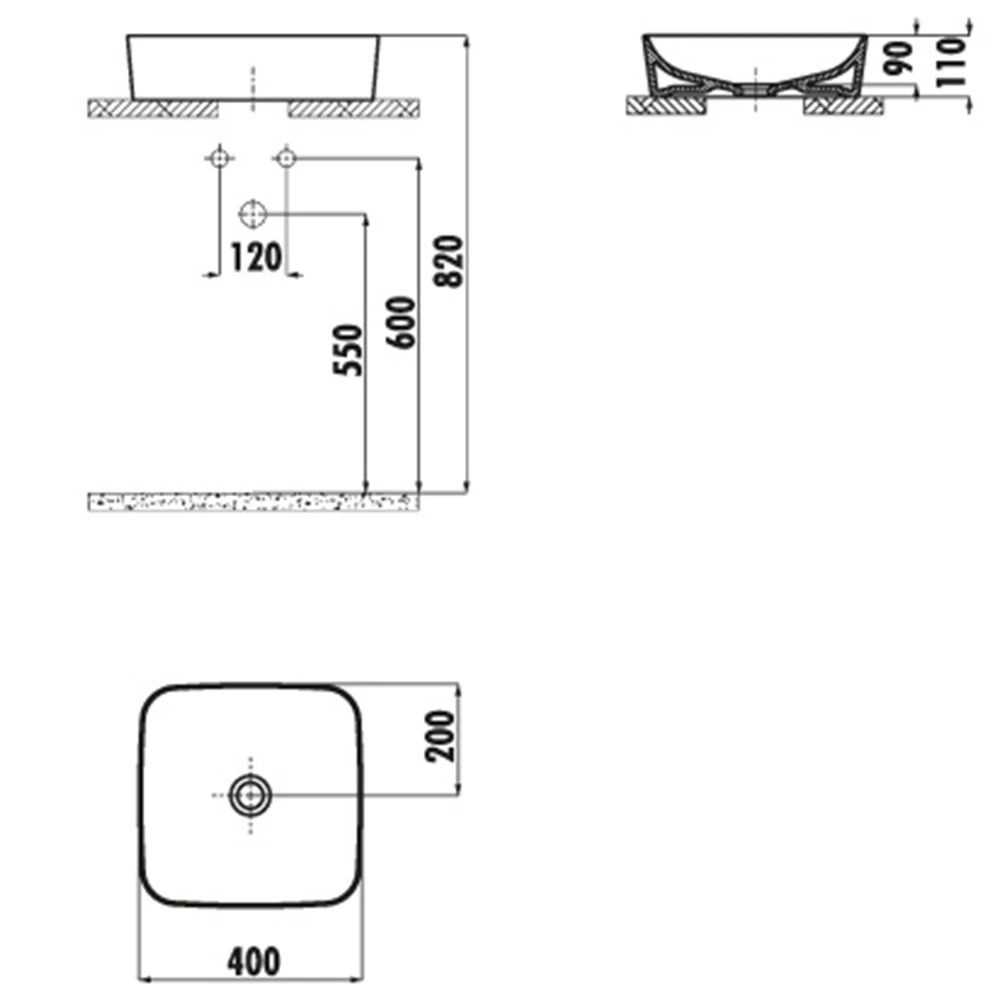 Creavit Ultra 40 Cm Kare Çanak Lavabo 2