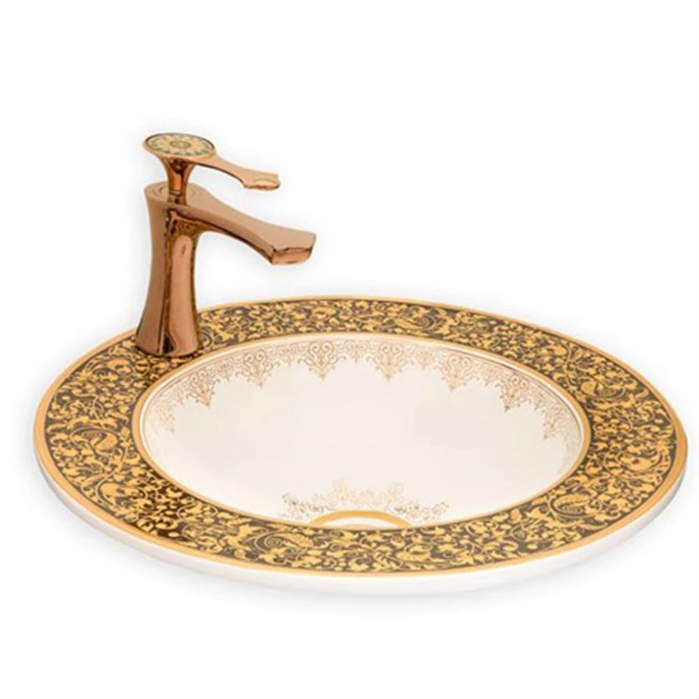 Lena E-3055A Gold Tezgah Üstü Lavabo
