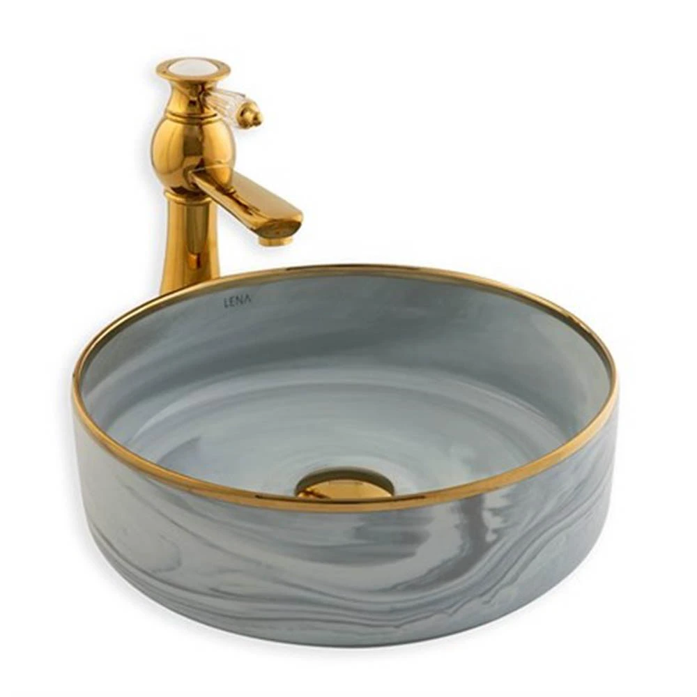 Lena E-7026 Füme Tezgah Üstü Lavabo