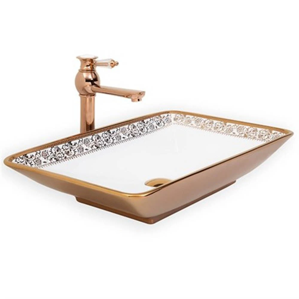 Lena E-8321 Bronz Beyaz Tezgah Üstü Lavabo