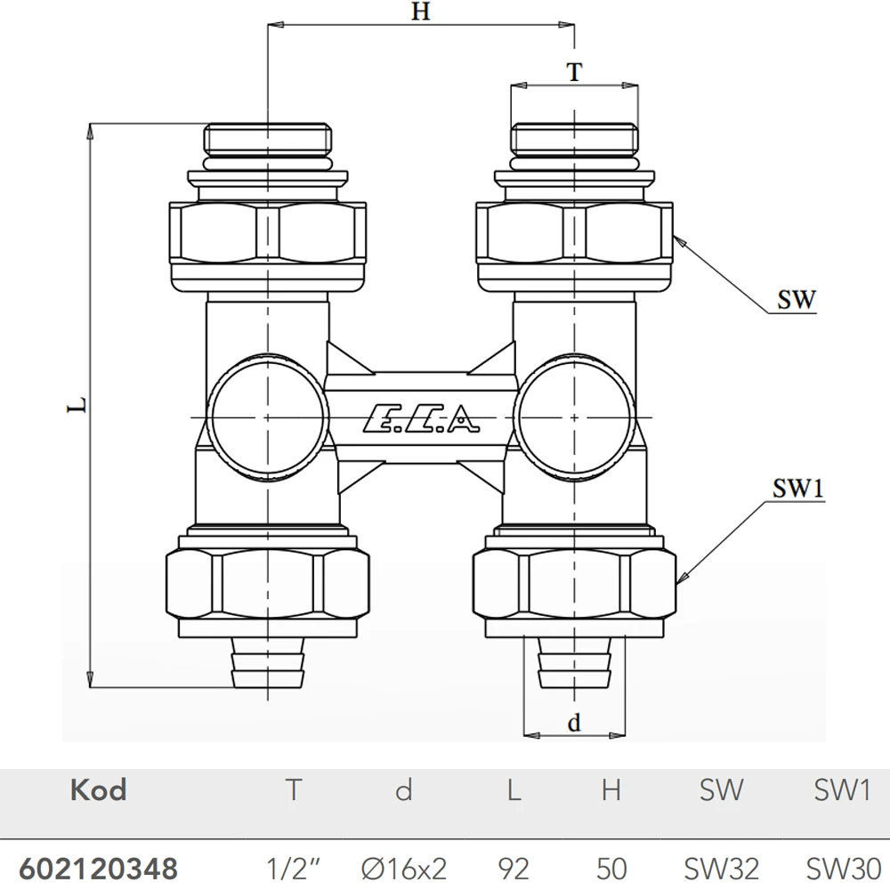 Eca 1/2 Allen Kontrollü Stop Tip Düz H-Valf - 602120348 2