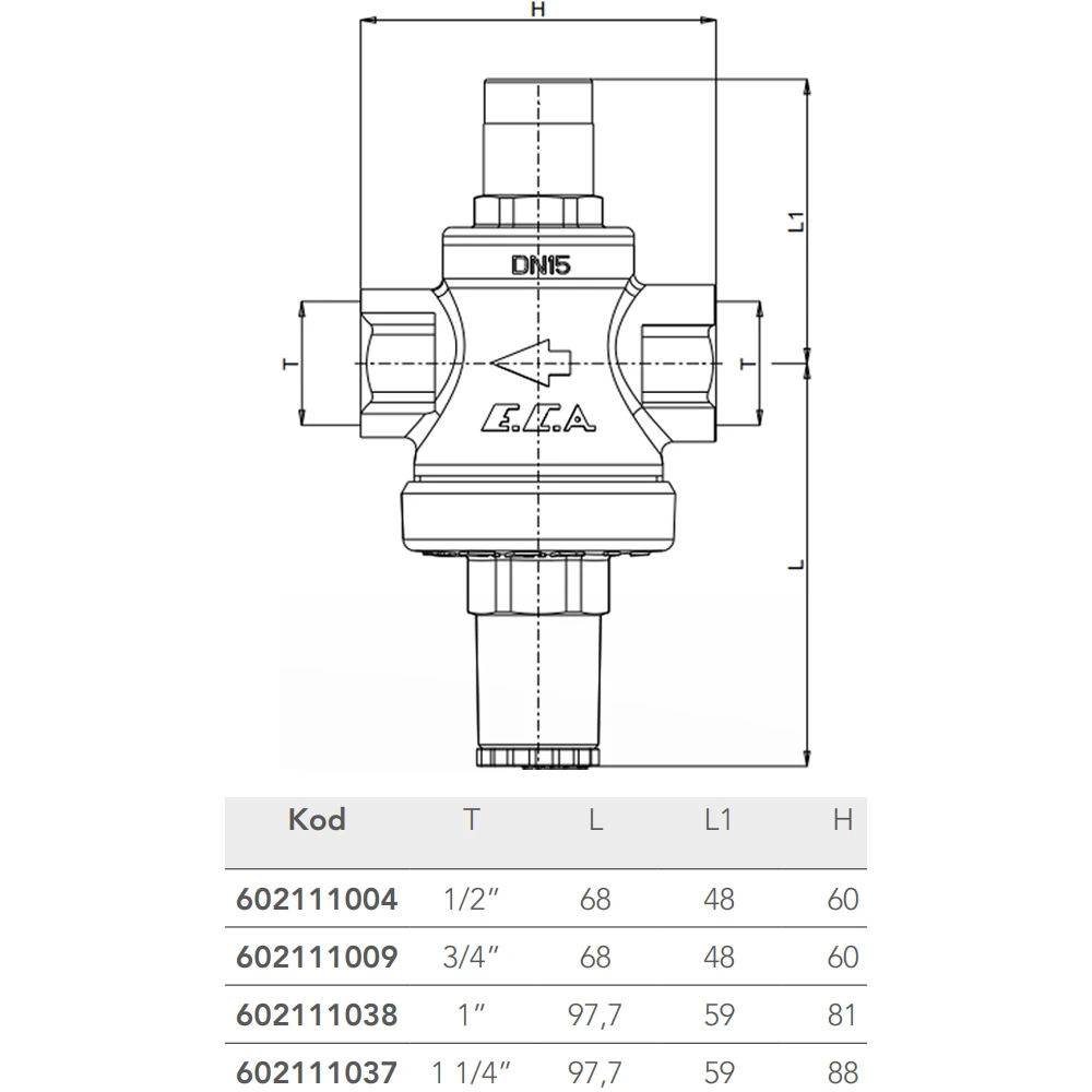 Eca 1 1/4 Basınç Düşürücü - 602111037 2