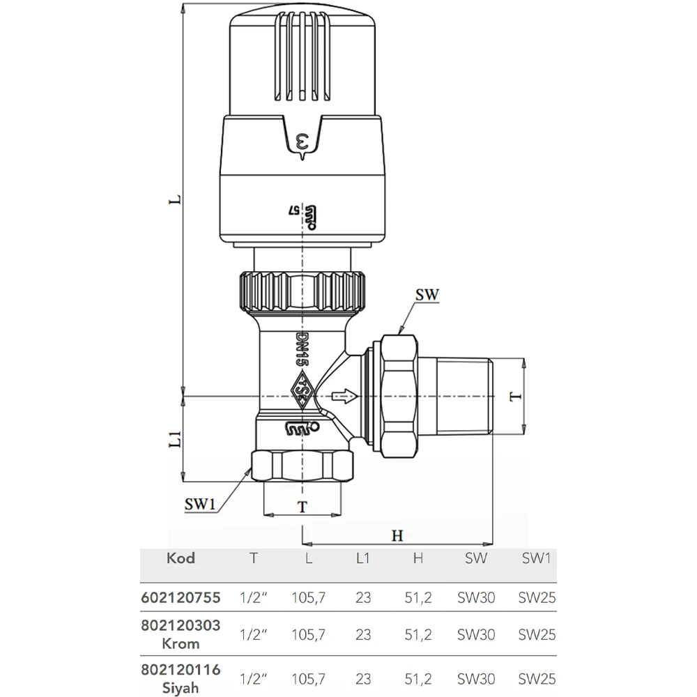 Eca 1/2 Beyaz Termostatik Köşe Radyatör Valfi - 602120755 2