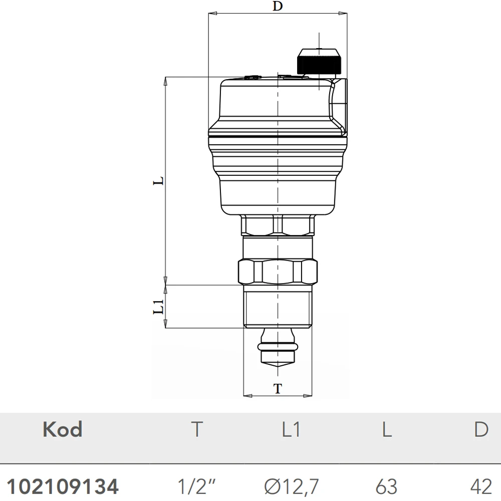Eca 1/2 Çek Valfli Otomatik Hava Atıcı - 102109134 2