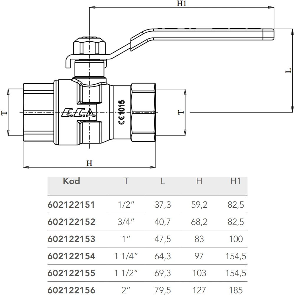 Eca 1 Doğalgaz Küresel Valf - 602122153 2
