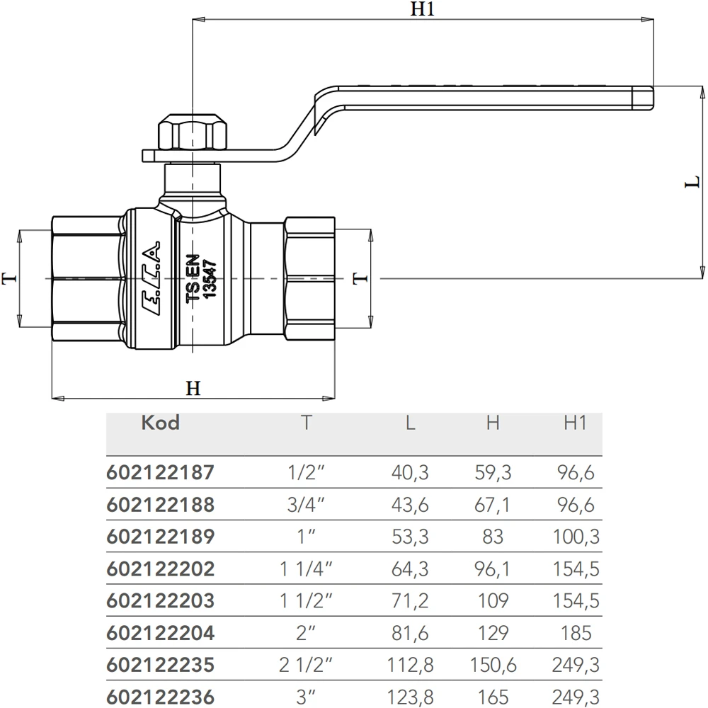 Eca 1 1/4 Endüstriyel Küresel Valf - 602122202 2