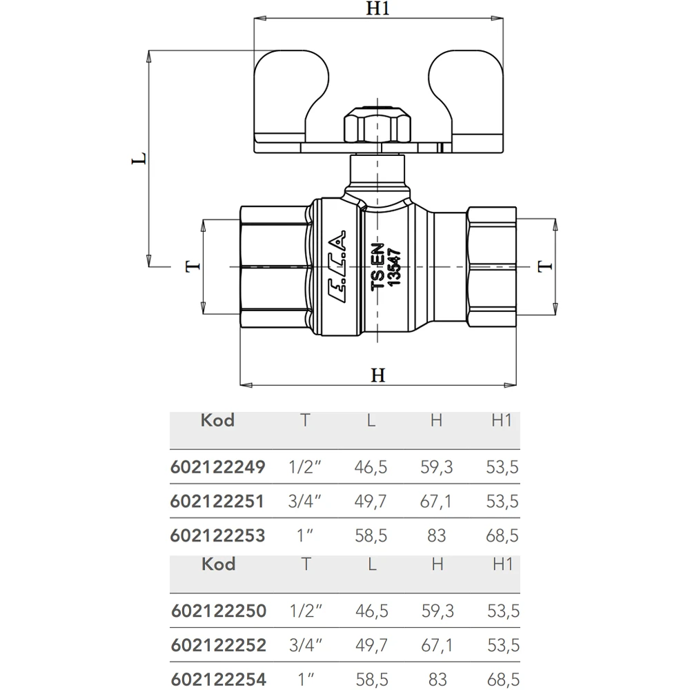 Eca 1 Mavi Volan Endüstriyel Küresel Valf - 602122254 2