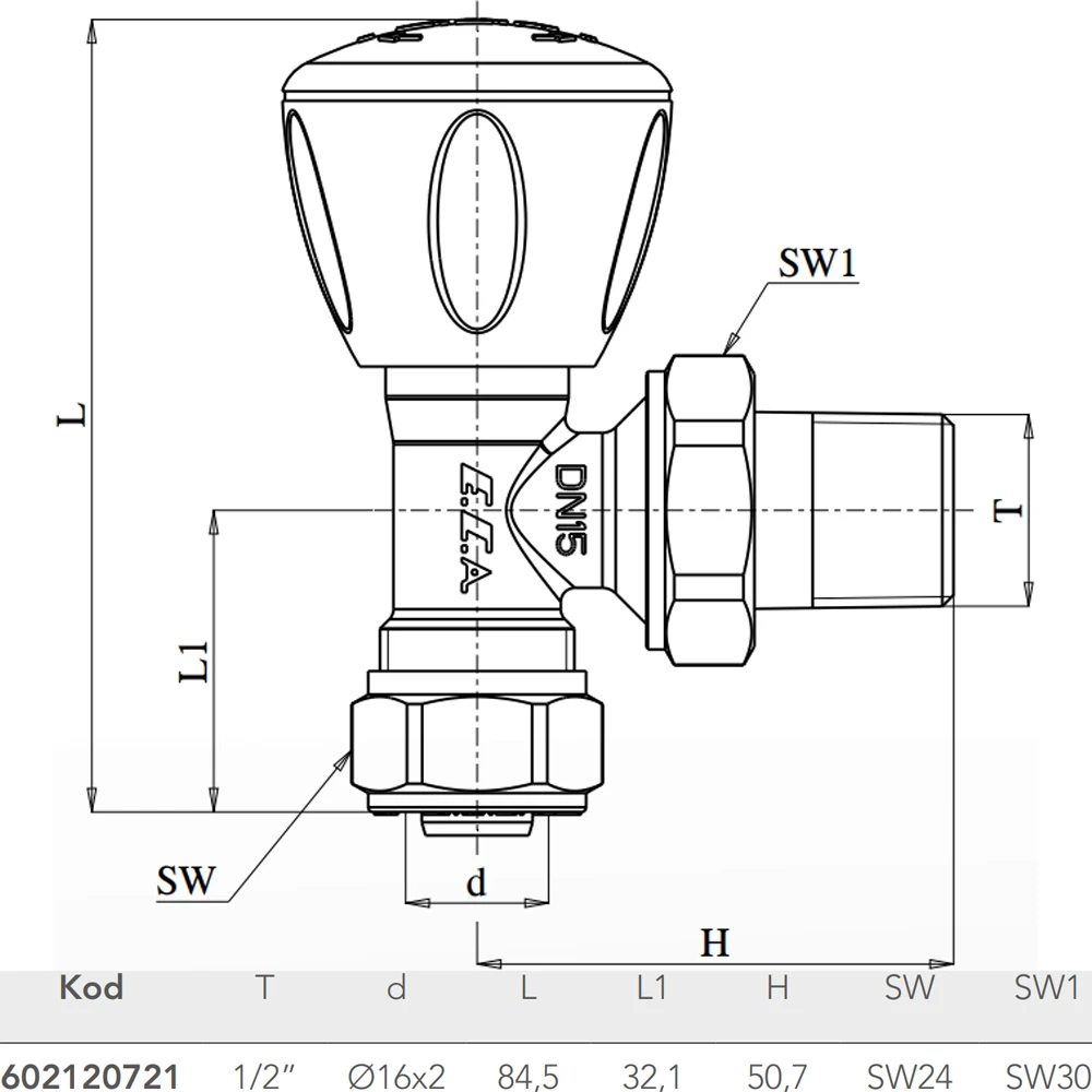 Eca 1/2 Pex Köşe Radyatör Valfi - 602120721 2