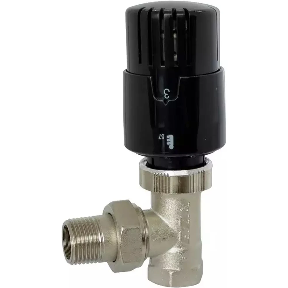 Eca 1/2 Siyah Termostatik Köşe Radyatör Valfi - 802120116