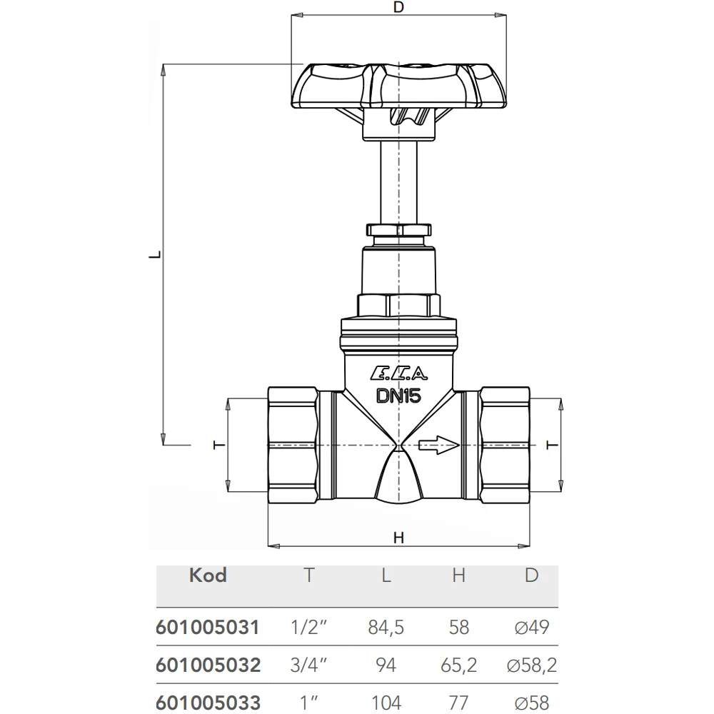 Eca 1/2 Stop Valf - 601005031 2