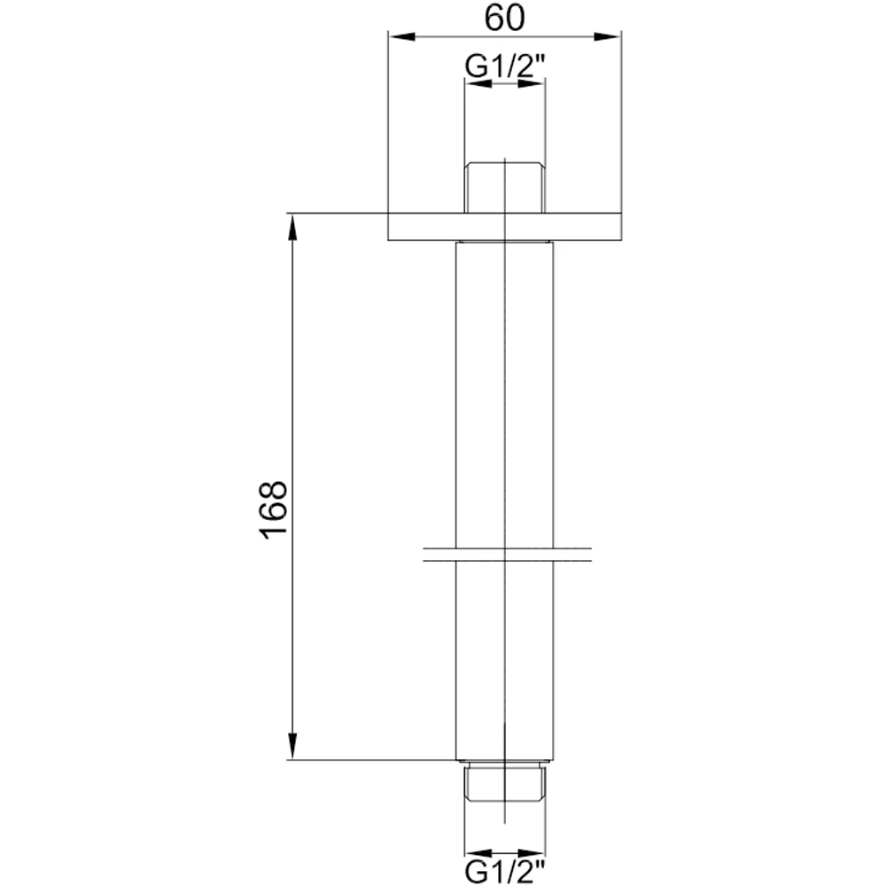 Eca 168 Mm Kare Tavandan Altın Duş Başlığı Borusu - 102126700A1 2