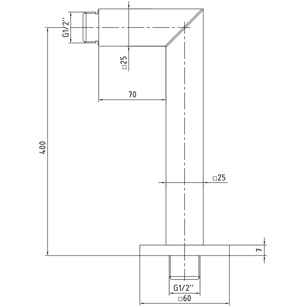 Eca 400 Mm Kare Duvardan Altın Duş Başlığı Borusu - 102126148A1 2
