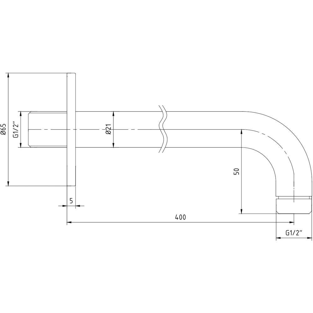 Eca 400 Mm Yuvarlak Duvardan Altın Duş Başlığı Borusu - 102126247A1 2