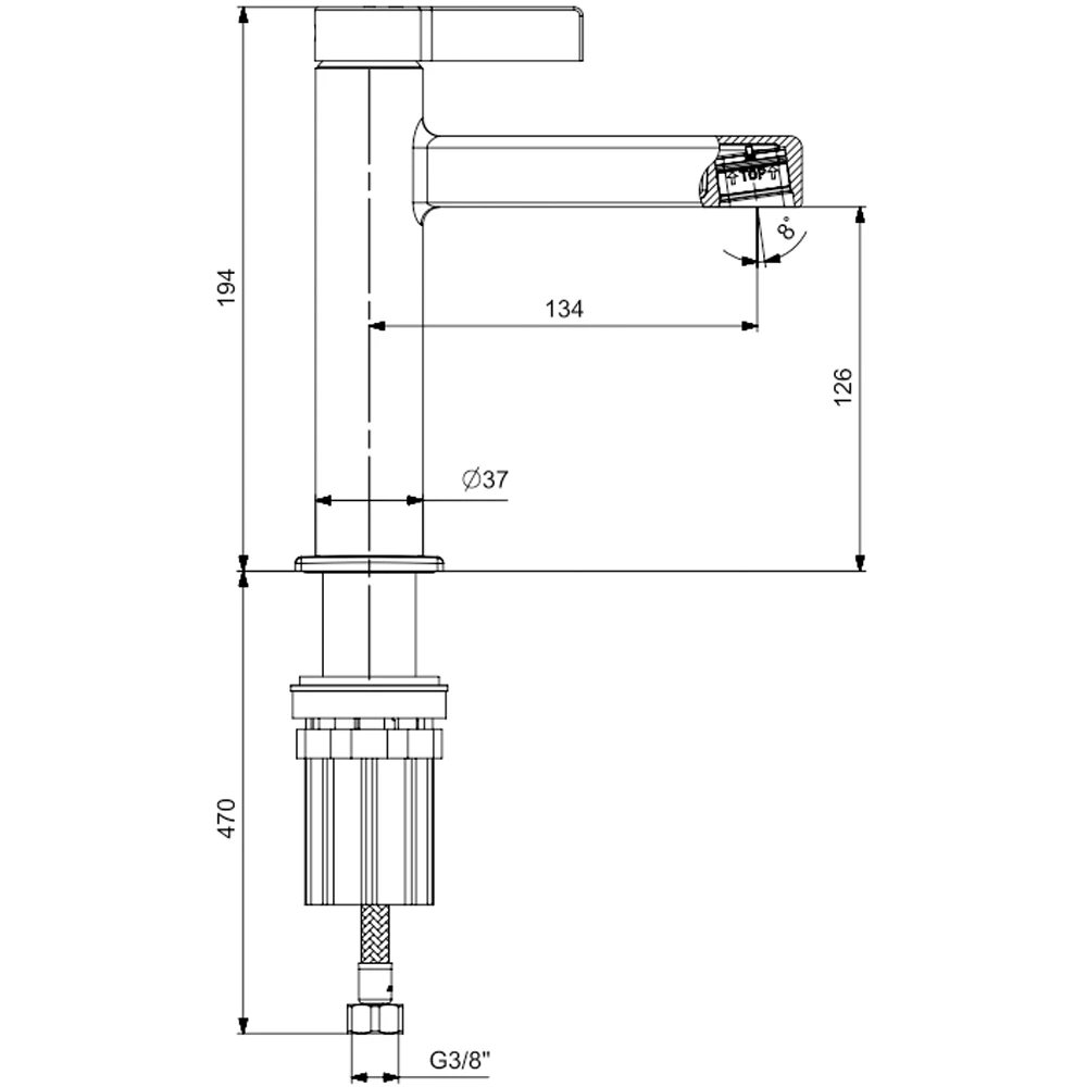 Eca Life Mat Siyah Lavabo Bataryası - 102188777C1 2