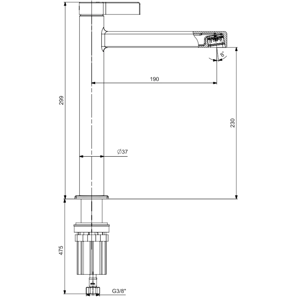 Eca Life Altın Yüksek Lavabo Bataryası - 102188779A1 2