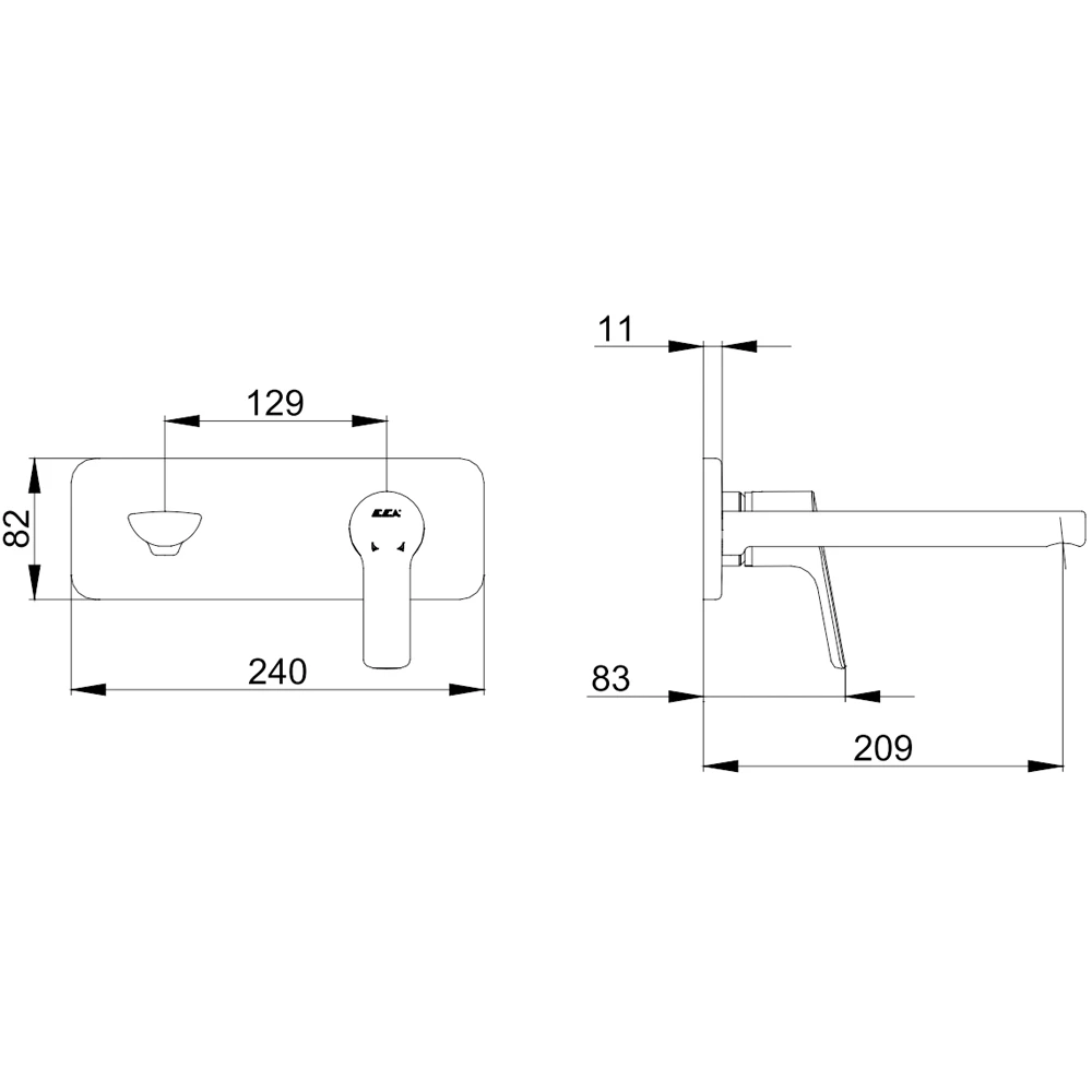 Eca Luna Altın Ankastre Lavabo Bataryası - 102167606A1-K 2