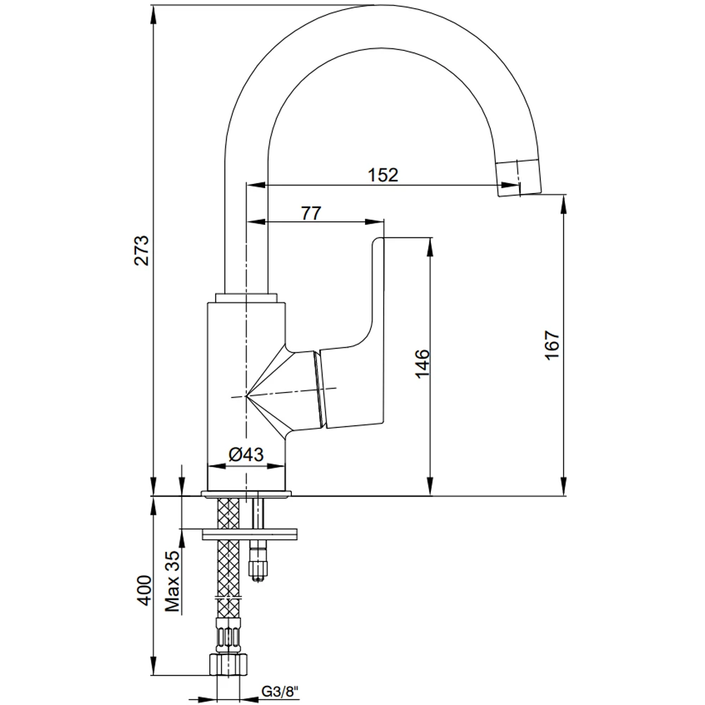 Eca Luna Kuğu Borulu Altın Lavabo Bataryası - 102108953A1 2