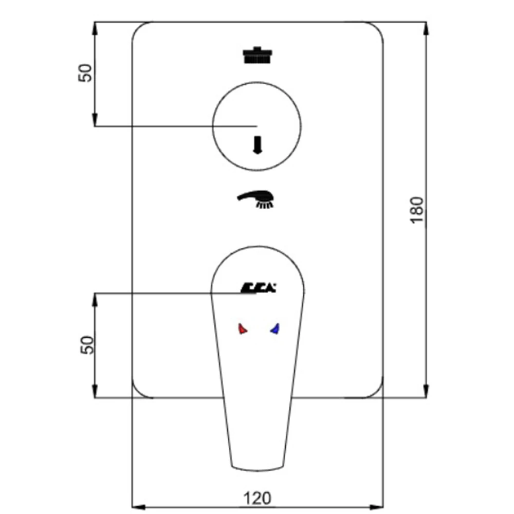 Eca Niobe 2 Yollu Ankastre Banyo-/Duş Bataryası -102167243-KDE 2