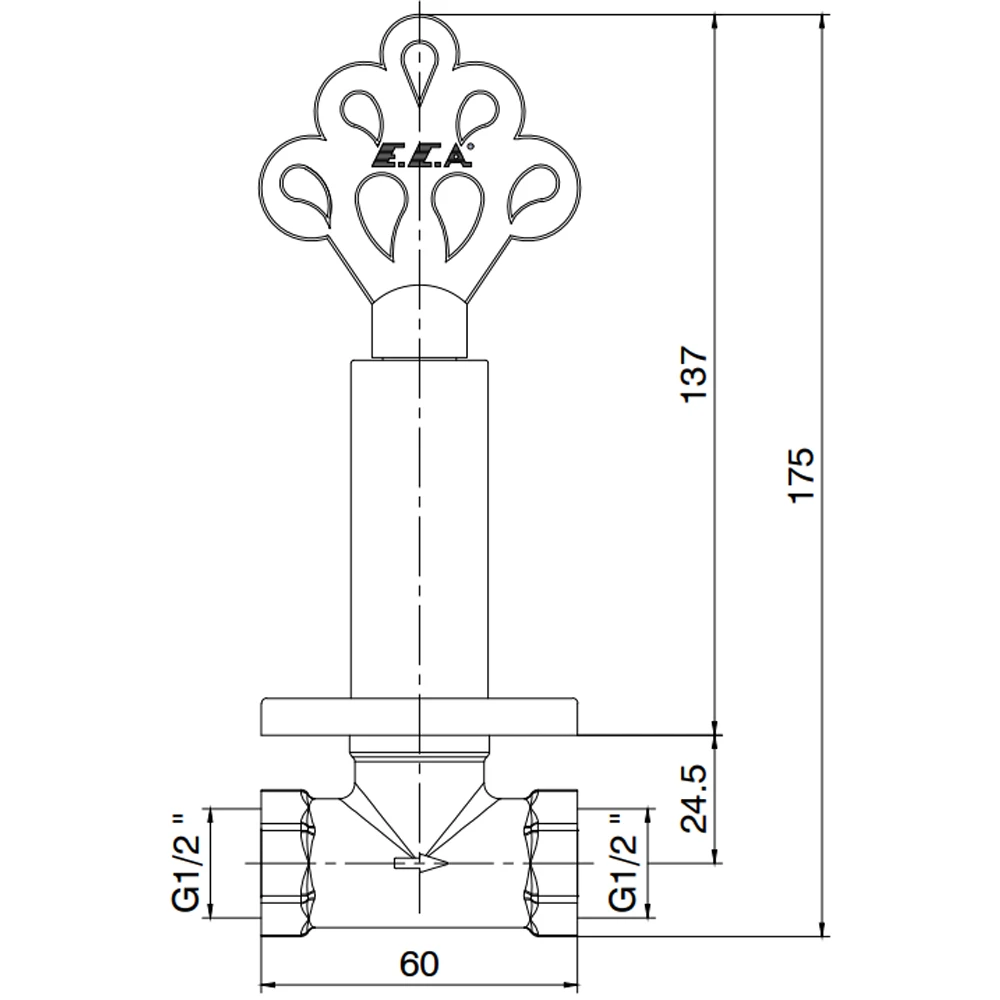 Eca Osmanlı Bronz Ara Kesme Valfi - 102251002 2