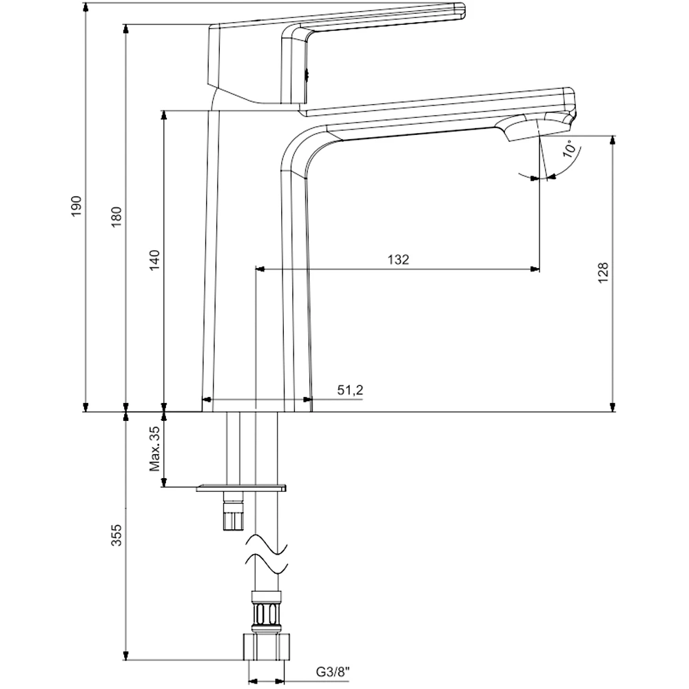 Eca Royal Ecotechnology Mat Siyah Lavabo Bataryası - 102188140C1 2