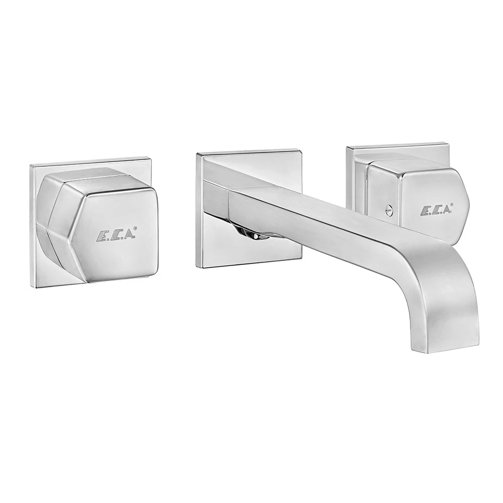 Eca Royal 3 Delikli Duvardan L Çıkış Uçlu Ankastre Lavabo Bataryası 102106667