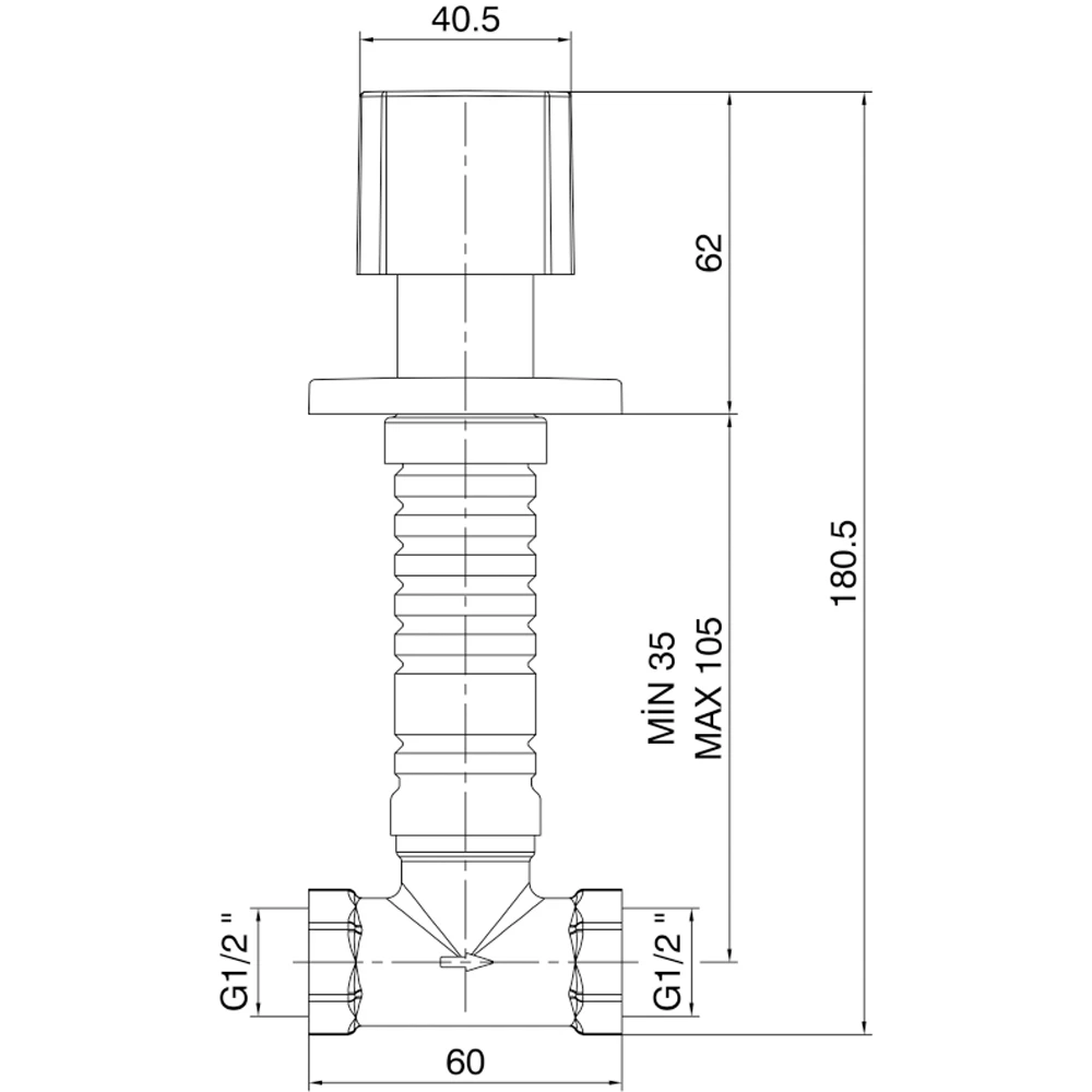 Eca Tiera Altın Ankastre Ara Kesme Valfi - 102151034A1 2