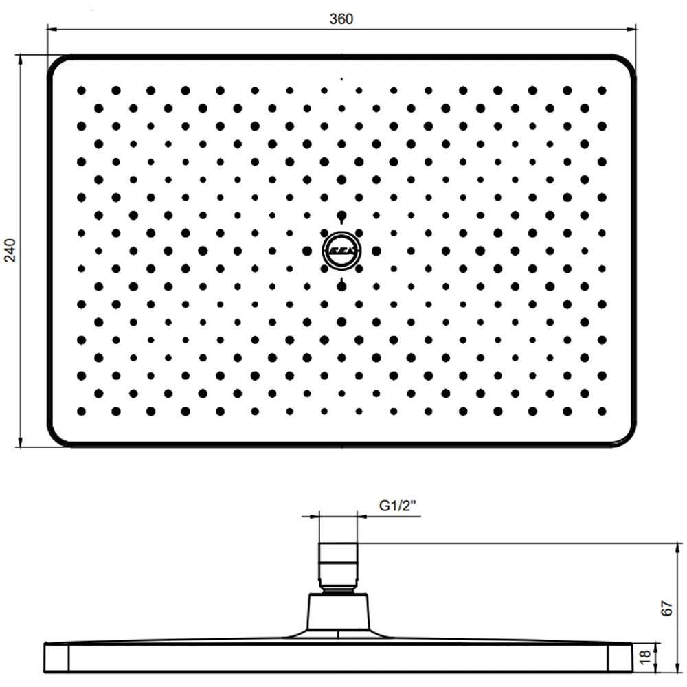 Eca Tiera Plus 36x24 Cm Altın Duş Başlığı - 102145067A1 2