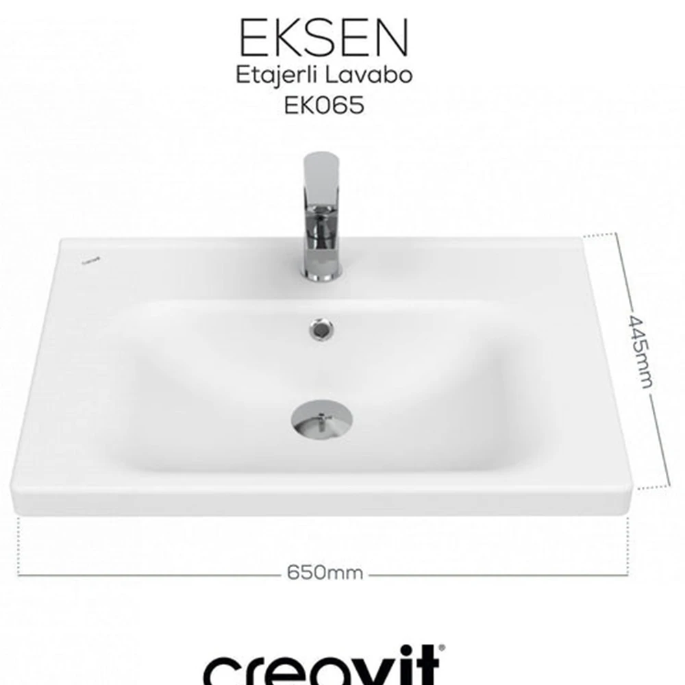 Eksen Etajerli Lavabo 65 cm Beyaz 2
