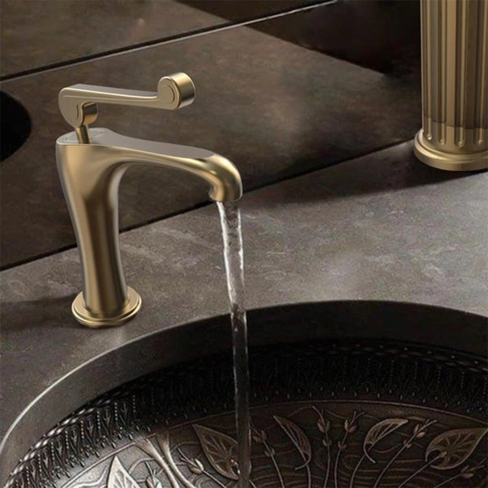 Fontana FA-6011 Fırçalanmış Altın Lavabo Bataryası 2