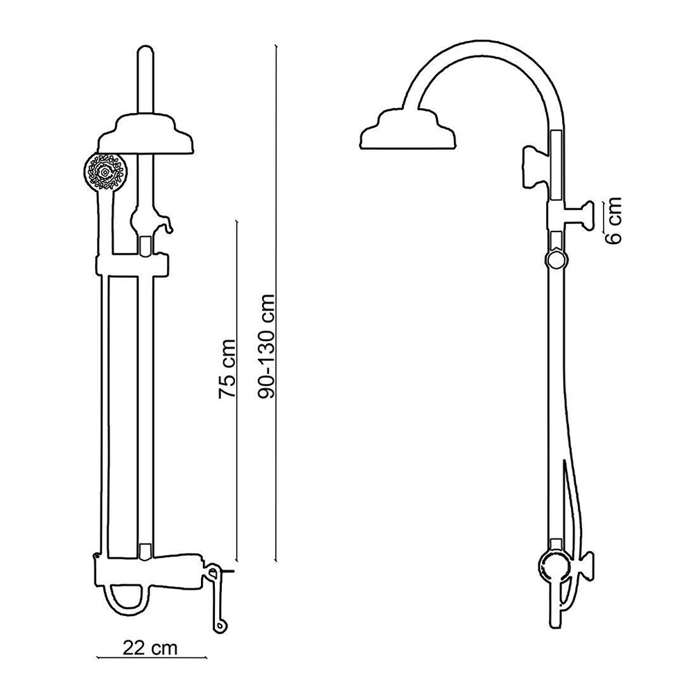 Fontana FA-6052 Fırçalanmış Altın Duş Ünitesi 2