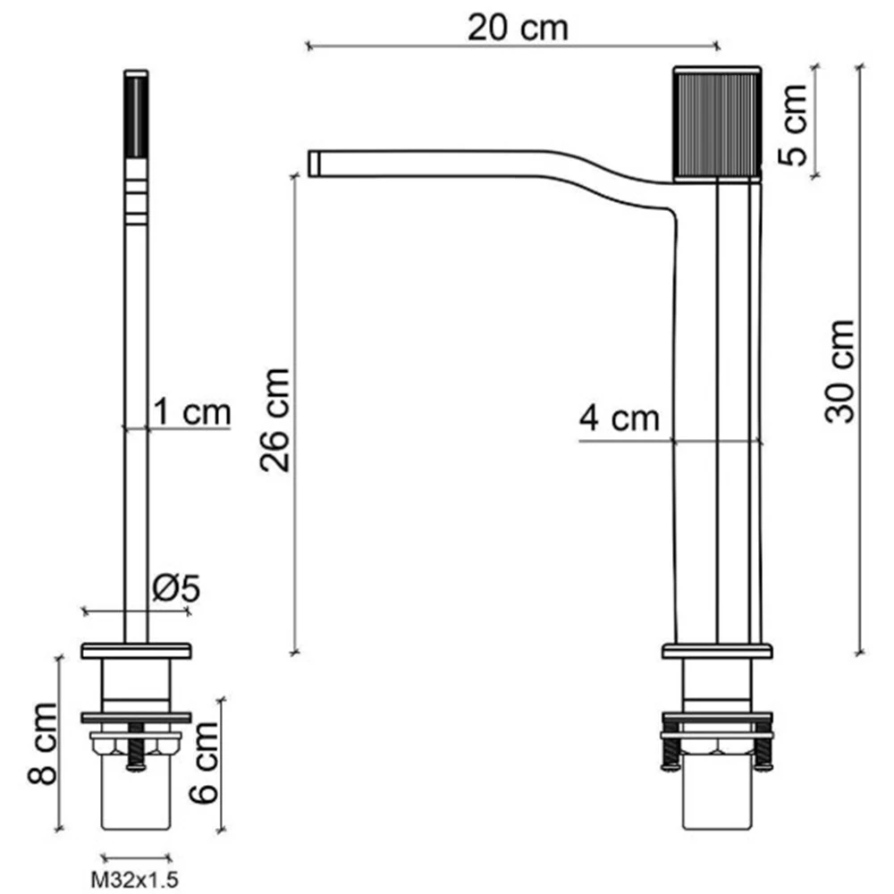 Fontana FA-7022 Mat Altın Yüksek Lavabo Bataryası 2
