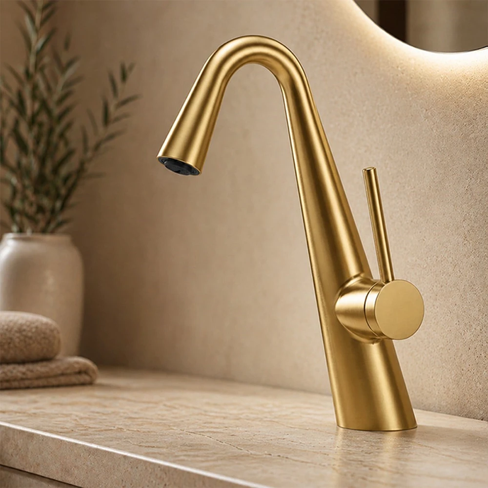Fontana FG-4512 Mat Altın Lavabo Bataryası 2