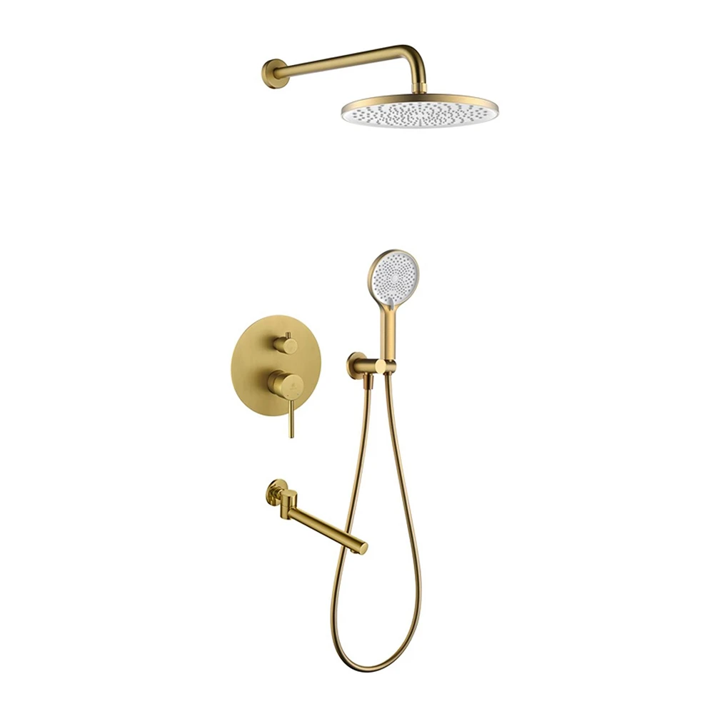 Fontana FJ-4152 Fırçalanmış Altın Ankastre Duş Seti